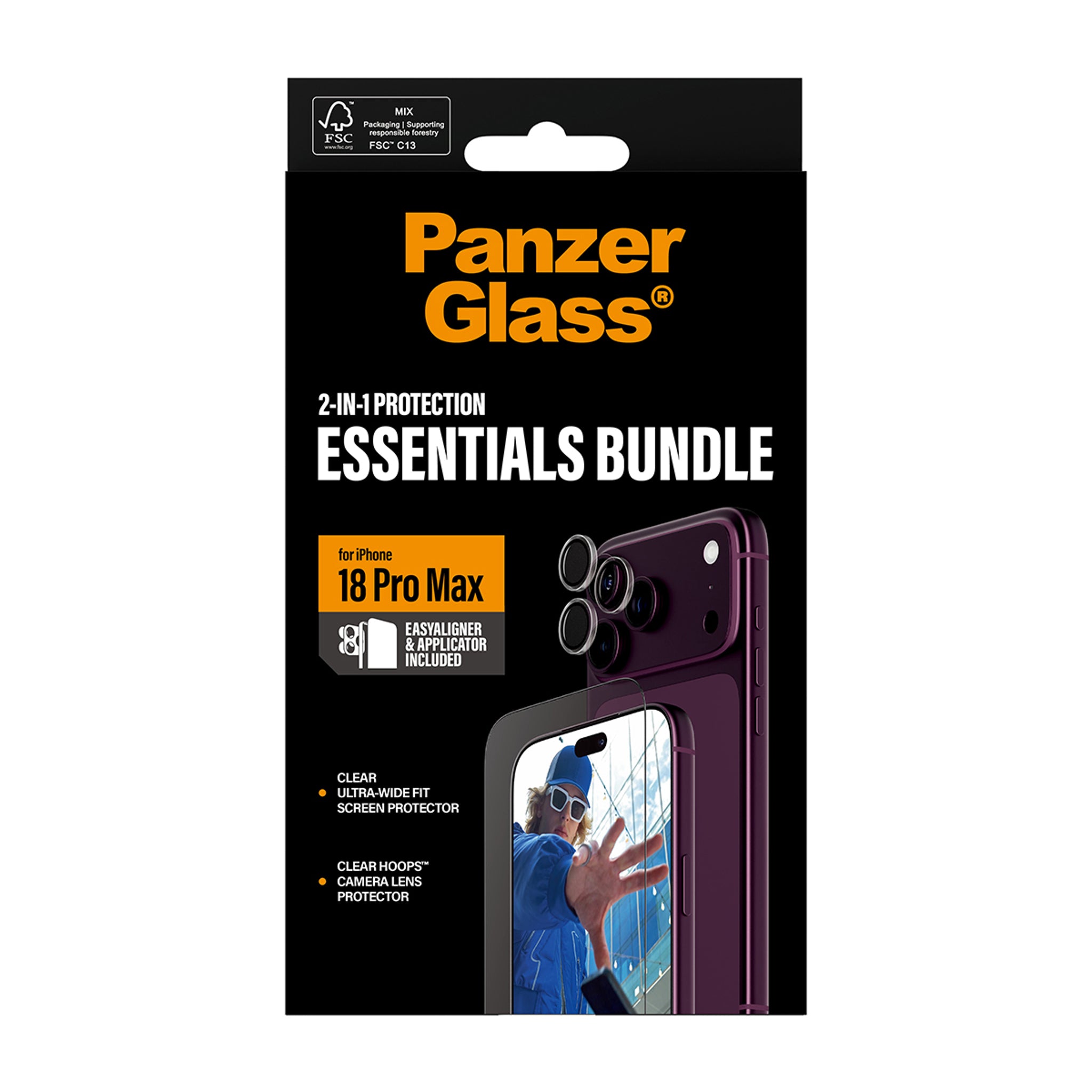 PanzerGlass® 2-in-1 Essentials Pakke iPhone 18 Pro Max